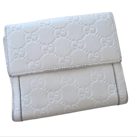 Gucci Guccicima Gold Accent Beige Leather  Wallet - Picture 8 of 11